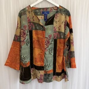 J. Jill Multicolor Patchwork Blouse